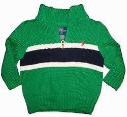 Polo by Ralph Lauren Infant Baby Boys Green/Navy/White Sweater 12 Month