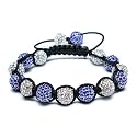 Bling Jewelry Unisex Shamballa Bracelet Crystal Sapphire Blue Swarovski Crystal Beads 11mm