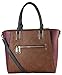 Diophy PU Leather Two Tone Front Zipper Multi Spaced Tote Womens Purse Handbag SE-3386