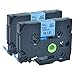 GREENCYCLE 2 PK Black on Blue TZ 531 TZe531 12mm Label Tape Compatible with Brother P-Touch Printer