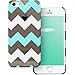 iPhone 5s Case,ESR the Beat Series Zagz Pattern Hard Back Cover Snap on Case for iPhone 5 / 5s (Transparent Mint)