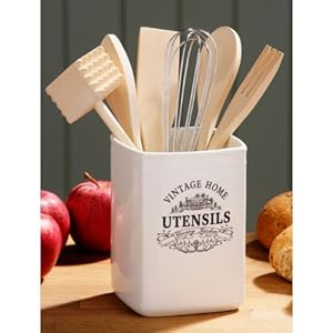 large cream utensil holder