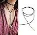 Punk Gothic Long Chain Necklaces Tassel Tattoo Choker Tube on the Ends
