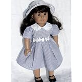 American Girl Locker Blue SUMMER Dress & Bonnet - 18" Doll Clothes