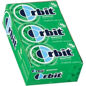 Orbit Spearmint Sugarfree Gum, 14-Piece Packs (Pack of 24)