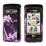Pink Flower Ring Heart Design Black Snap on Hard Cover Protector Faceplate Skin Case for Verizon LG Env Touch VX11000 VX-11000 + Belt Clip