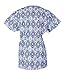 G Med Women's Printed Mock Wrap Back Tie 2 Pockets Scrub Top