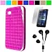 Premium Protective Soft Silicone Skin Cover for Samsung Galaxy Tab 7 inch Tablet WiFi 3G Samsung P1000 + Anti Glare Clear Screen Protector for Samsung Galaxy Tab P1000 + Hifi Noise Reducing Headphones + SumacLife TM Wisdom Courage Wristband (Many Colors Available), Pink Argyle