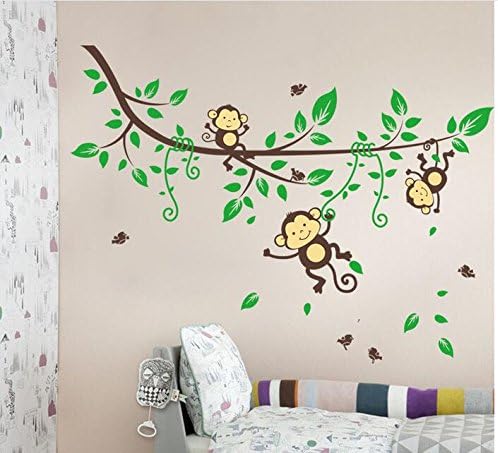 Dingoo Wall Sticker Monkeys and Tree Decals For Boys and Girls Home Decor Decal for Children's Room
