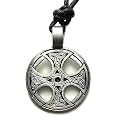 Nevern Cross Pewter Pendant with Adjustable Cord Necklace