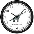 Brachiosaurus Dinosaur Animal Wall Clock by WatchBuddy Timepieces (Black Frame)