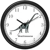 Brachiosaurus Dinosaur Animal Wall Clock by WatchBuddy Timepieces (Slate Blue Frame)