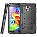 Galaxy S5 Case, i-Blason Armorbox Dual Layer Hybrid Full-body Protective Case with Front Cover and Built-in Screen Protector / Impact Resistant Bumpers (Black)