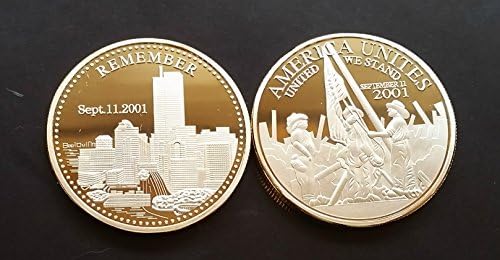 The 1 Oz .999 Fine Pure Gold Layered Steel Coin - 911 9-11 Challenge Commemorative Medallion and NewWorld Trade Center - Grace Specialty 028