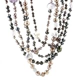 Assorted Dyed Pearl Necklace with Amethyst Stones