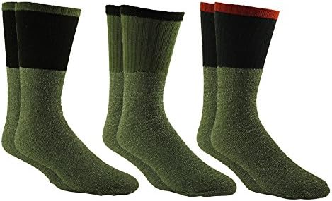 Aspen Supply Men's Thermal Raglan Tube Boot Sock Raglan Winter Socks 3-Pair Pack