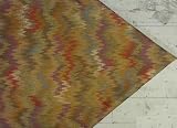 Table Runner Woven Upholstered Fabric - Wave in Gold, Red, Blue, Brown, Chocolate.