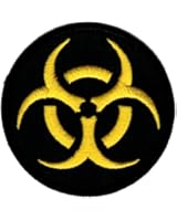 Biohazard Symbol Embroidered Patch Iron-On Danger Symbol Black-on-Yellow Logo