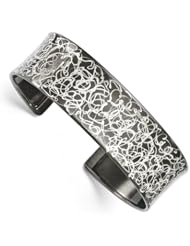 Leslies Sterling Silver and Ruthenium plated Cuff Bangle