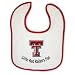 Texas Tech Red Raiders Snap Baby Bib (White, Team Color Trim)