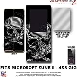 Chrome Skulls on Black WraptorSkinz Skin and Screen Protector Kit fits Zune (4/8/16 gig) - (ZUNE NOT INCLUDED)