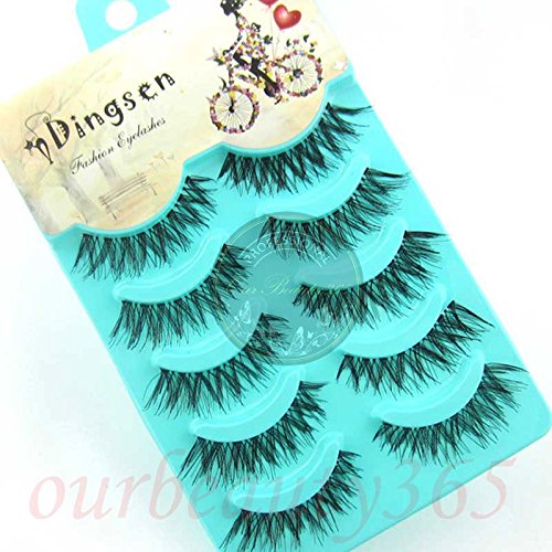 HOT A20G 5 Pairs IN GREEN BOX HANDMADE MESSY CROSS FASHION False Eyelashes CUTE CHARMING eye Lashes