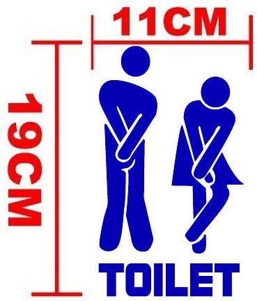 Funny Toilet Entrance Sign Decal Vinyl Sticker for Shop Office Home Cafe Hotel (Blue)