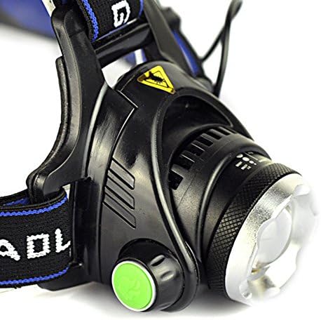 Cree Xm-l T6 Led 2000 Lumens Headlamp Outdoor Sports Waterproof Zoomable with AC charger