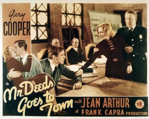 Gary Cooper and Jean Arthur in Mr. Deeds Goes to Town court room scene 11x14 Lobby Card Reproduction