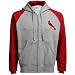 Mens St. Louis Cardinals Ash Classic Full Zip Hooded Sweatshirt - 2XL