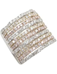 14k White and Pink and Yellow Gold 3.36ctw Diamond Cocktail Ring LR154N Size 8
