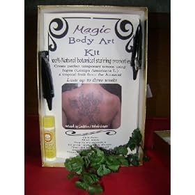 Temporary Jagua Tattoo Kit & Book with Over 70 Designs!!