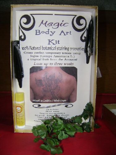 Temporary Jagua Tattoo Kit & Book with Over 70 Designs!! Review