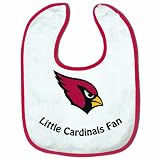 Arizona Cardinals Snap Baby Bib (White, Team Color Trim)