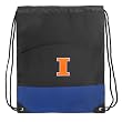 University of Illinois Drawstring Bag Backpack Royal Fighting Illini Logo Draw String Back Pack - For Boys Girls Students or Adults