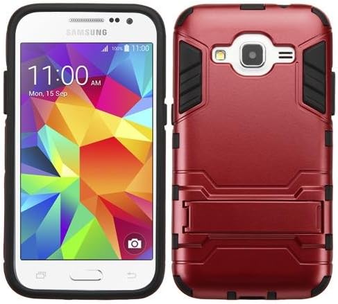 Galaxy Core Prime G360 / Galaxy Prevail LTE Case - Armatus Gear (TM) Slim Iron-Bear Hybrid Armor Case Phone Cover For Samsung Galaxy Core Prime G360 / Galaxy Prevail LTE - Burgundy / Black