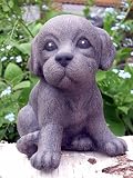 Eigenschaften Tiefes Kunsthandwerk GbR  / Steinfigur Tierfigur Hund Welpe dunkelbraun