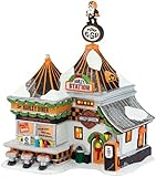 Department 56 North Pole Series Village Harley Pump and Go Diner Lit House, 8.3-Inch