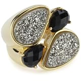 Marcia Moran Titanium Druzy and Black 18k Gold
