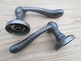 IRONMONGERY WORLDﾂｮ ANTIQUE IRON CAST IRON VINTAGE OLD GEORGIAN STYLE LEVER ON ROSE MORTICE DOOR LAT