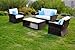 GENUINE SOLIS OUTDOOR PATIO WICKER FURNITURE 4PC ALL WEATHER SOFA SET - RATTAN - BROWN - FREE SHIPPING!!!!