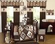 Chocolate Teddy Bear Baby Boys Bedding 9pc Crib Set