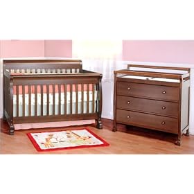 DaVinci Kalani 4 in 1 Convertible Crib Nursery Set Baby Furniture - Espresso