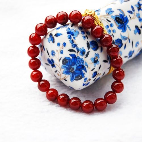 Maya Element Natural Garnet Beads Bracelet Buddhist with Free Sewing Bag Mye-009