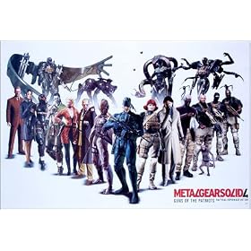 Metal Gear Solid 4 horiz POSTER 34 x 23.5 with character lineup for video game (poster sent from USA in PVC pipe)