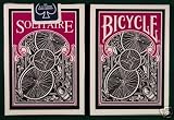 Bicycle Vintage Design Playing Cards Hi-Wheel Solitaire Deck im seltenen schwarz!
