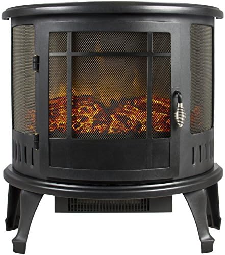 Gracelove Space Heater Realistic Flame Perfect Design for Corners Portable Electric Fireplace Stove 1500W