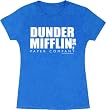 The Office Dunder Mifflin INC Paper Company Logo Juniors Blue T-shirt Tee