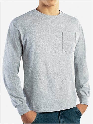 Fruit of the Loom Men's Long Sleeve Pocket Tees 2 Pack