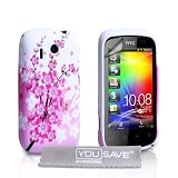 HTC Explorer Tasche Blumen Biene Silikon H�lle Mit Displayschutz Und Poliertuchvon "Yousave Accessories"